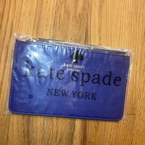 Kate Spade Soffiano Leather Wristlet Clutch Blue NWT